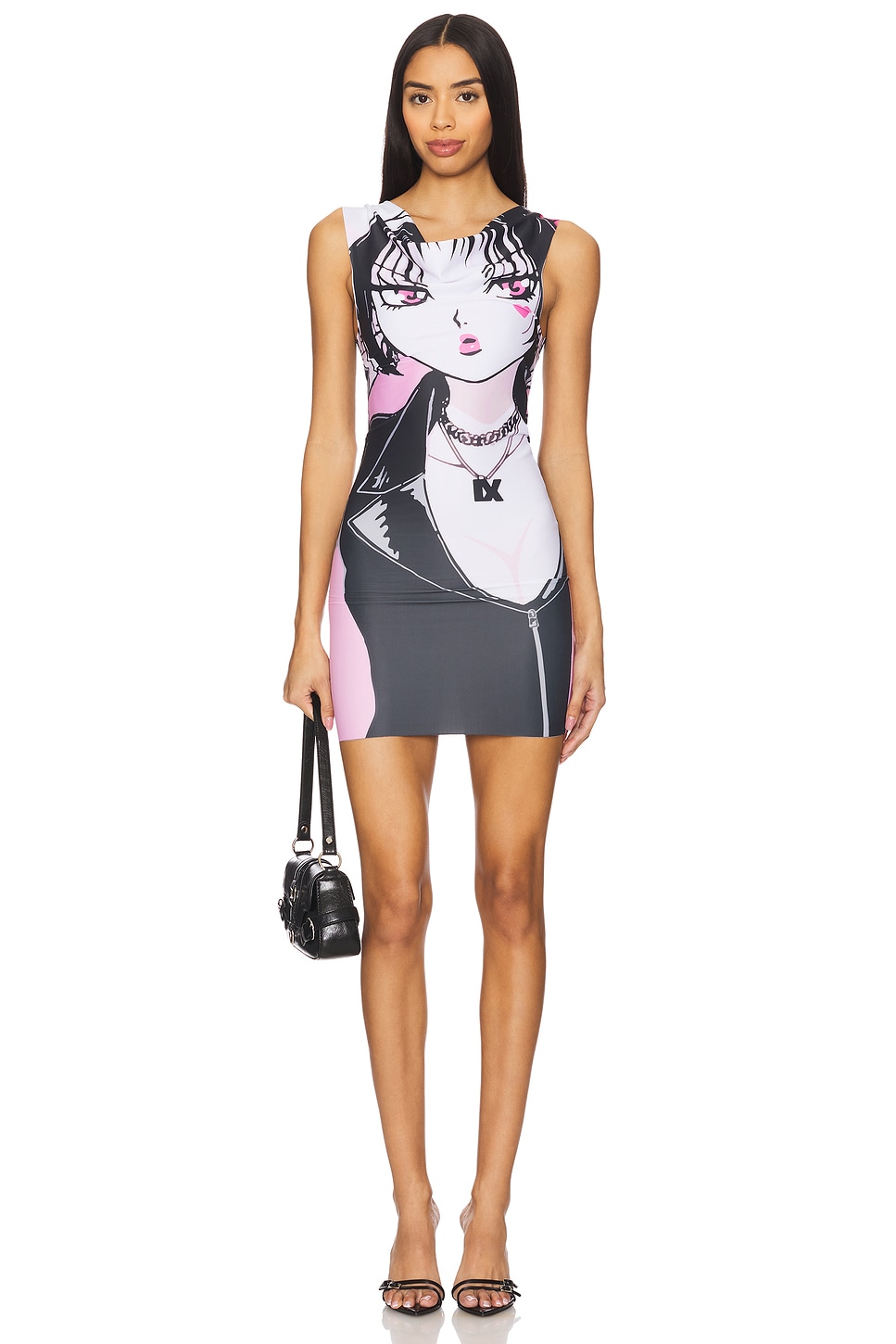 1XBLUE Anime Print Dress