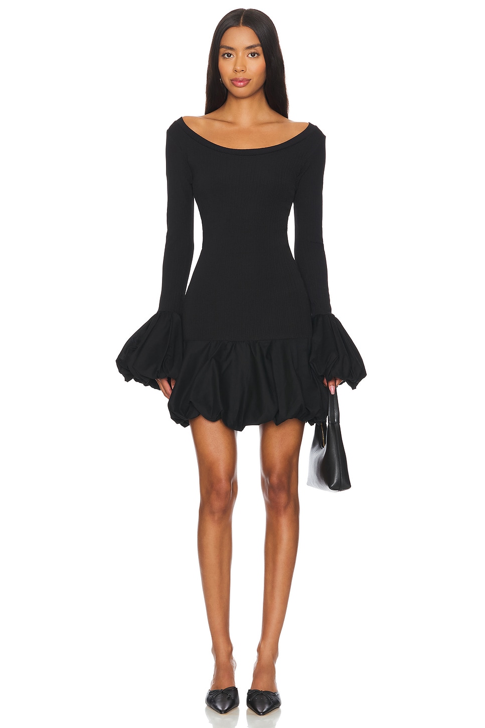 AAIZEL Balloon Contrast Knit Dress