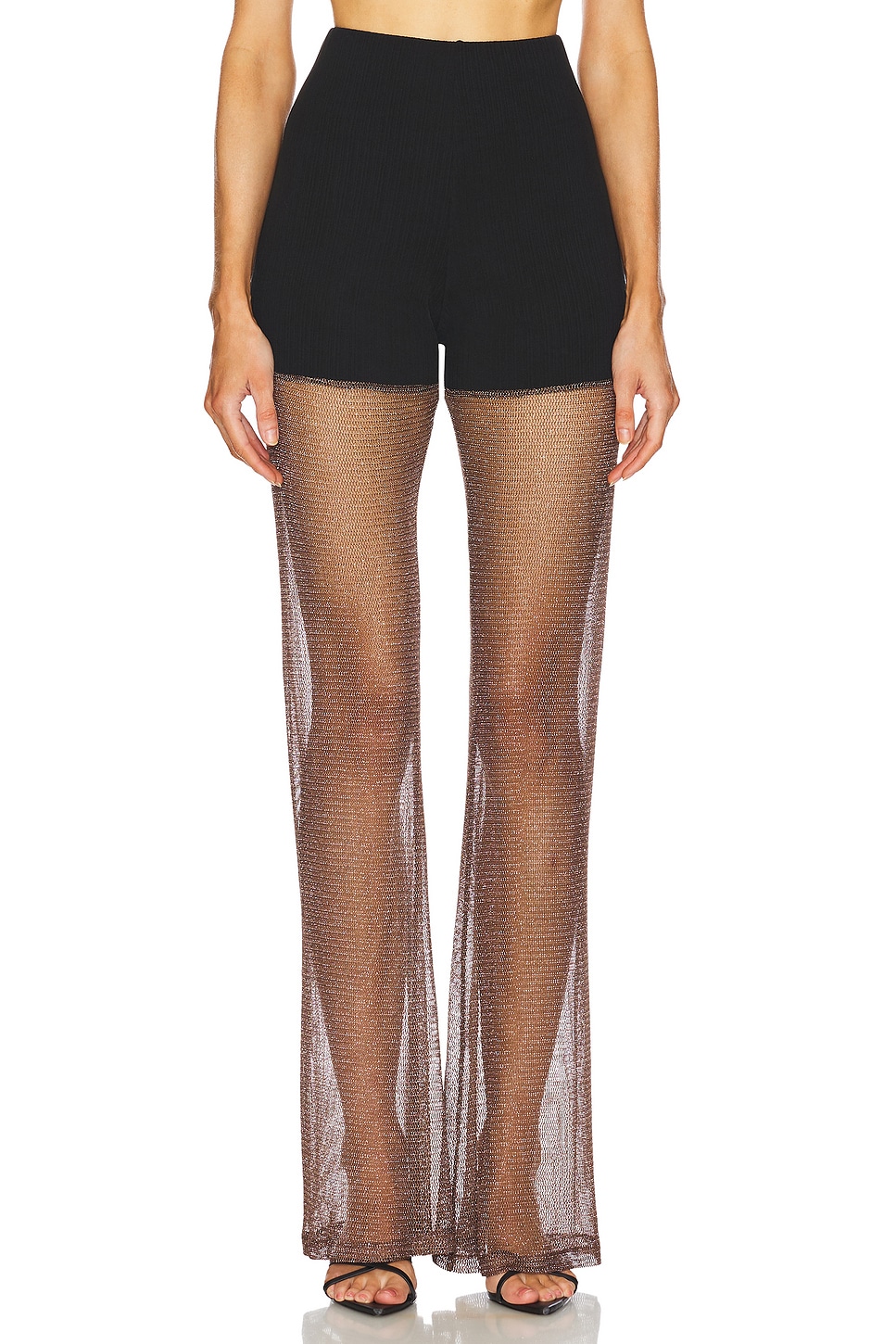 AAIZEL Shimmer Sheer Contrast A-Line Pant