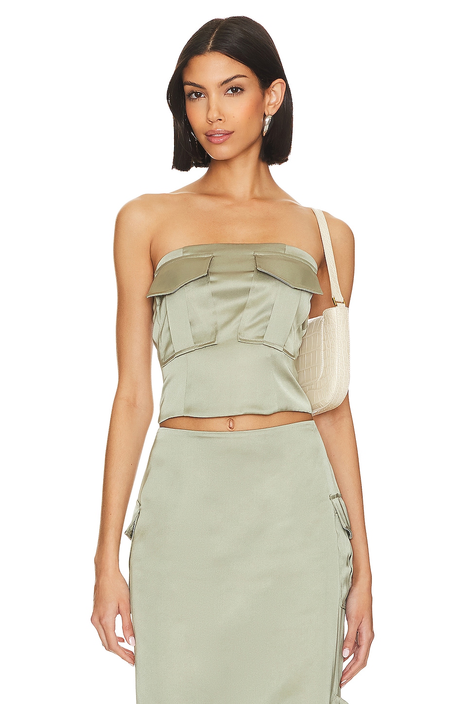 AAIZEL Strapless Patch Pocket Top