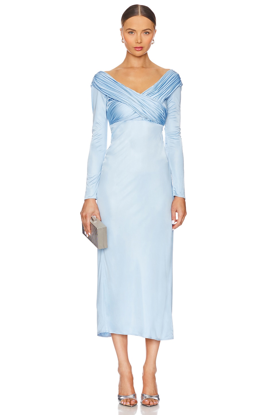 Alejandra Alonso Rojas Long Sleeve Draped Jersey Dress