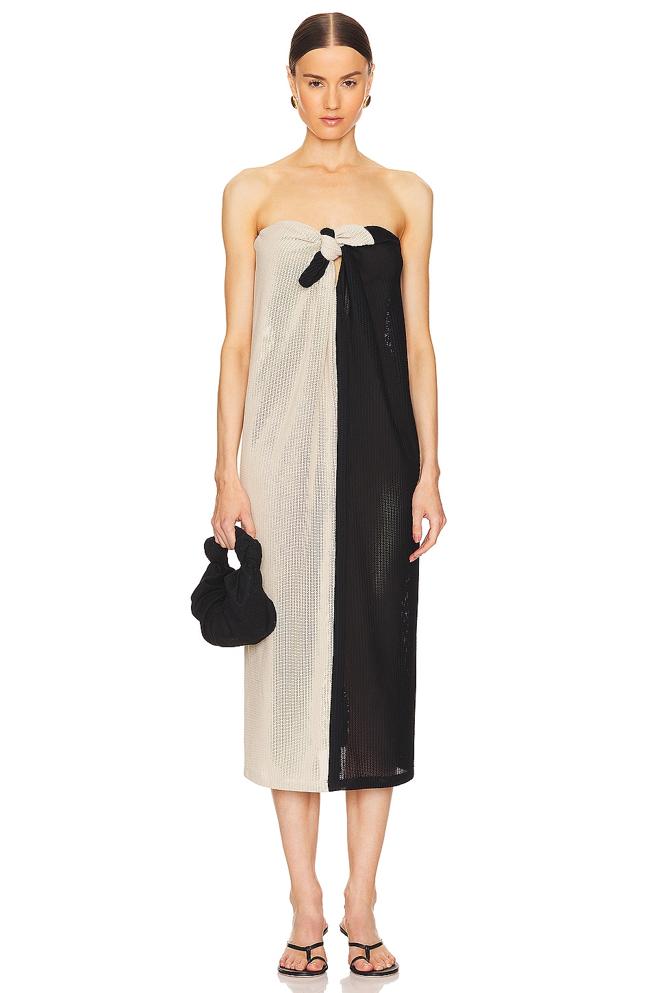 ADRIANA DEGREAS Bicolor Midi Dress