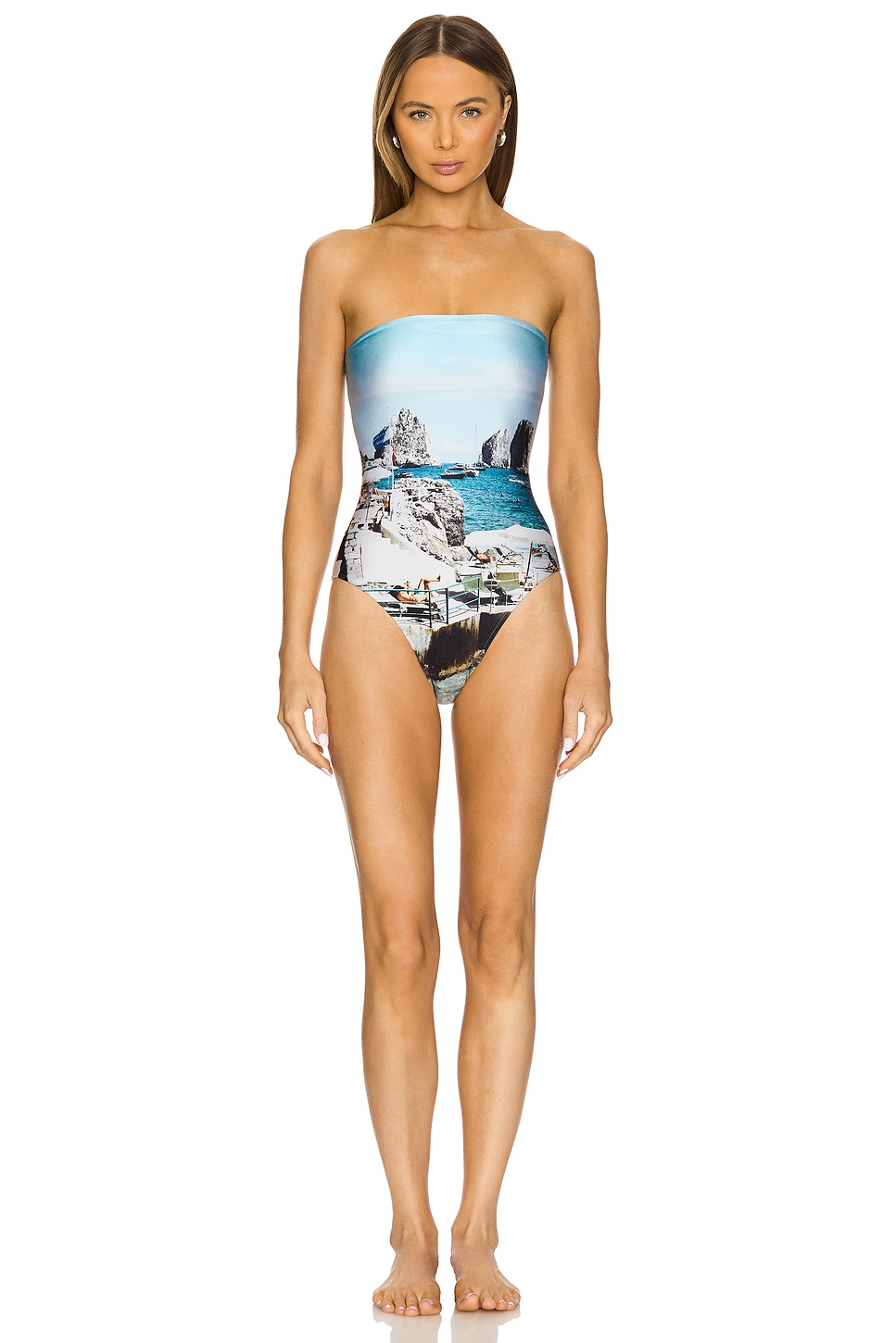 ADRIANA DEGREAS x REVOLVE Postcard Strapless One Piece