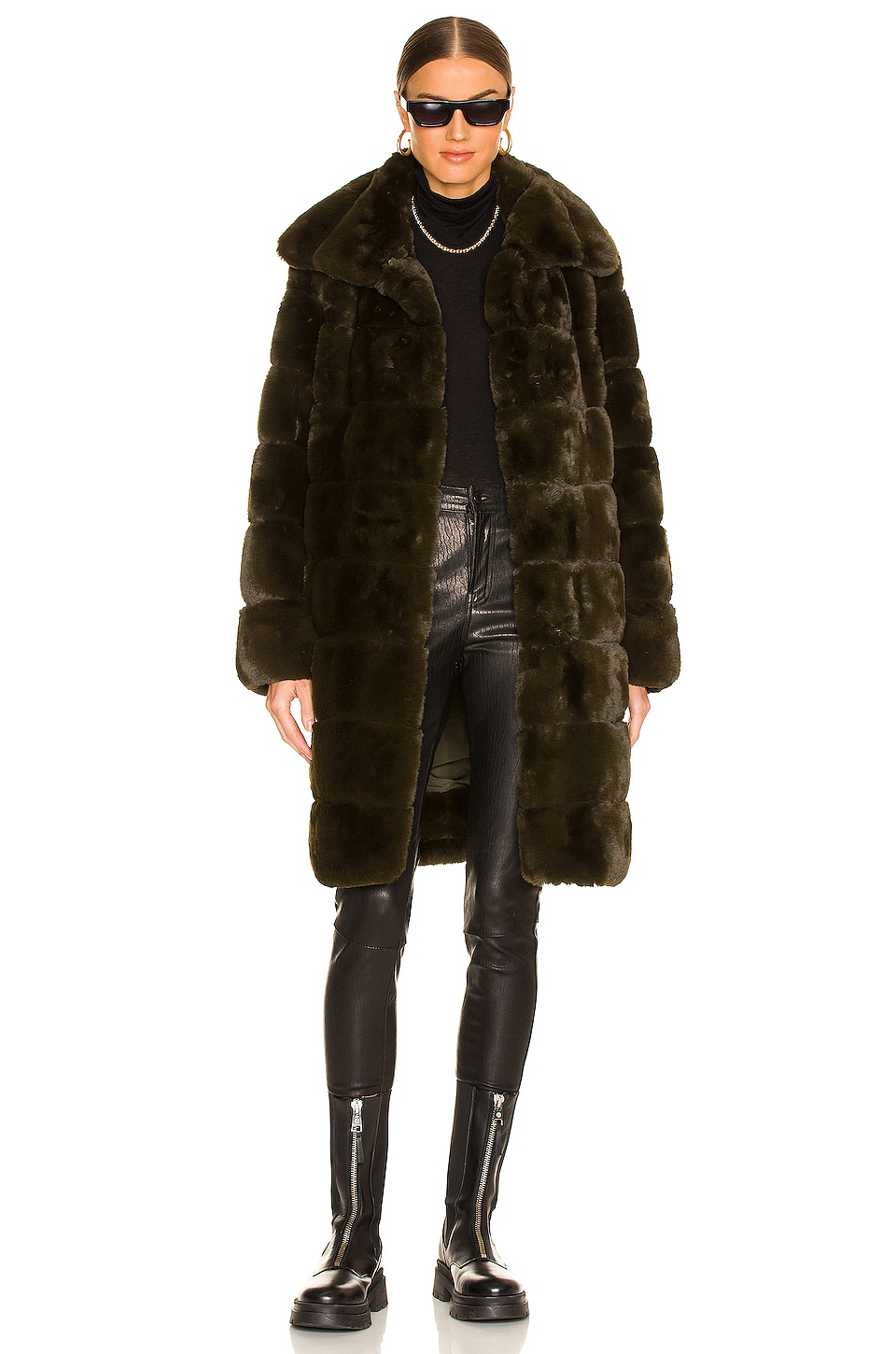 Adrienne Landau Faux Fur Long Coat