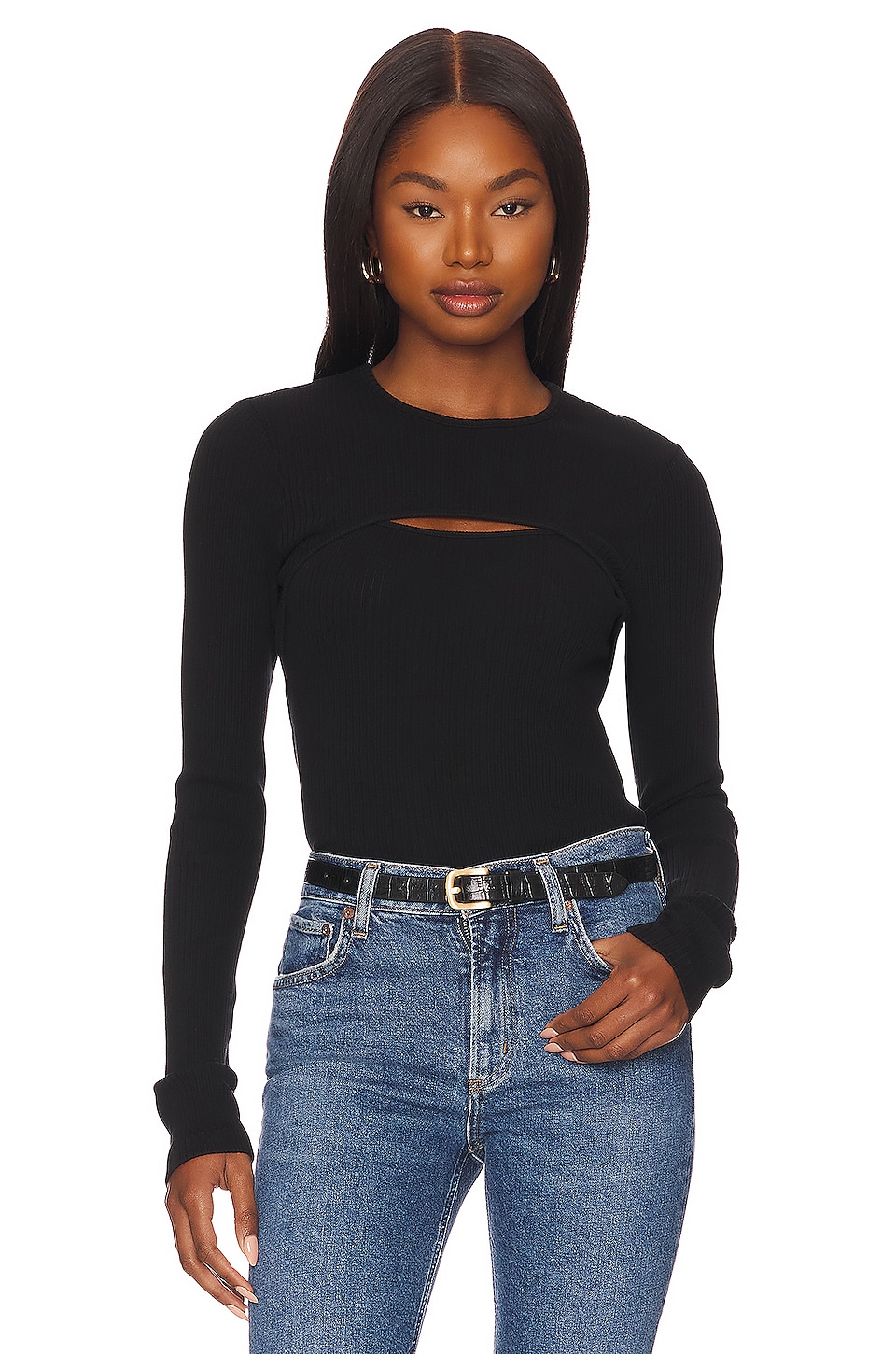 AGOLDE Lyza Cut Out Rib Top