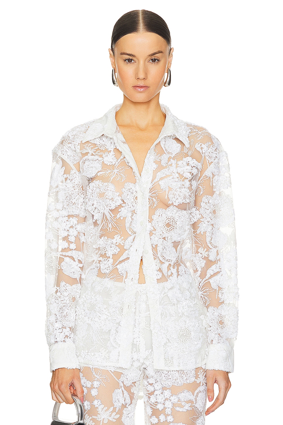 AKNVAS x REVOLVE Cara Embroidered Button Down Blouse