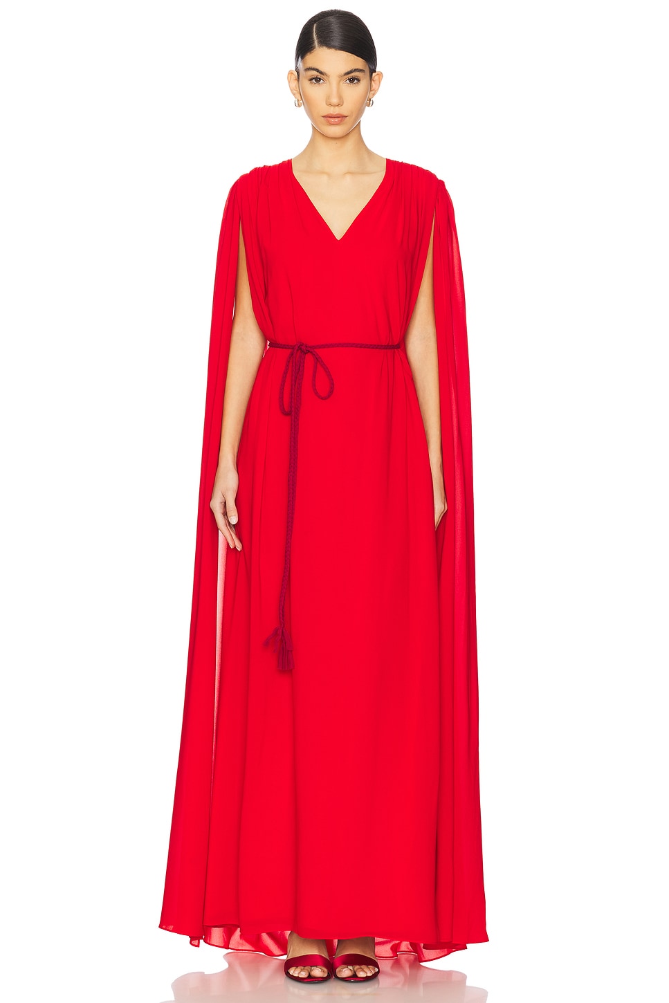 Alice + Olivia Zenaida Maxi Cape Gown