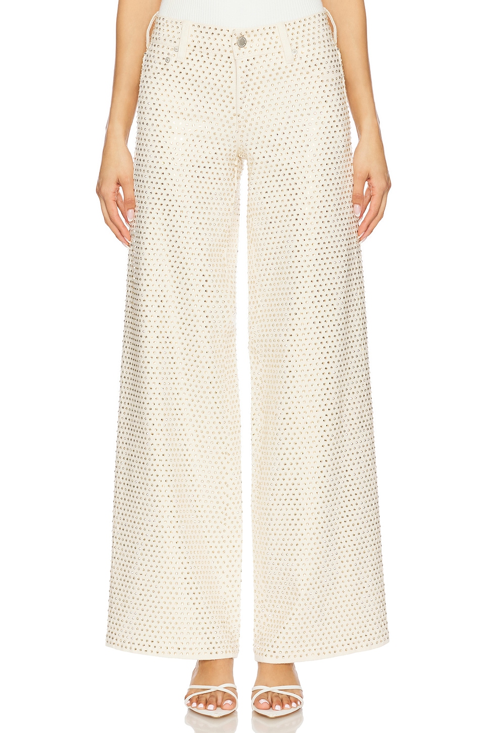 Alice + Olivia Trish Low Rise Embellished Baggy Jean