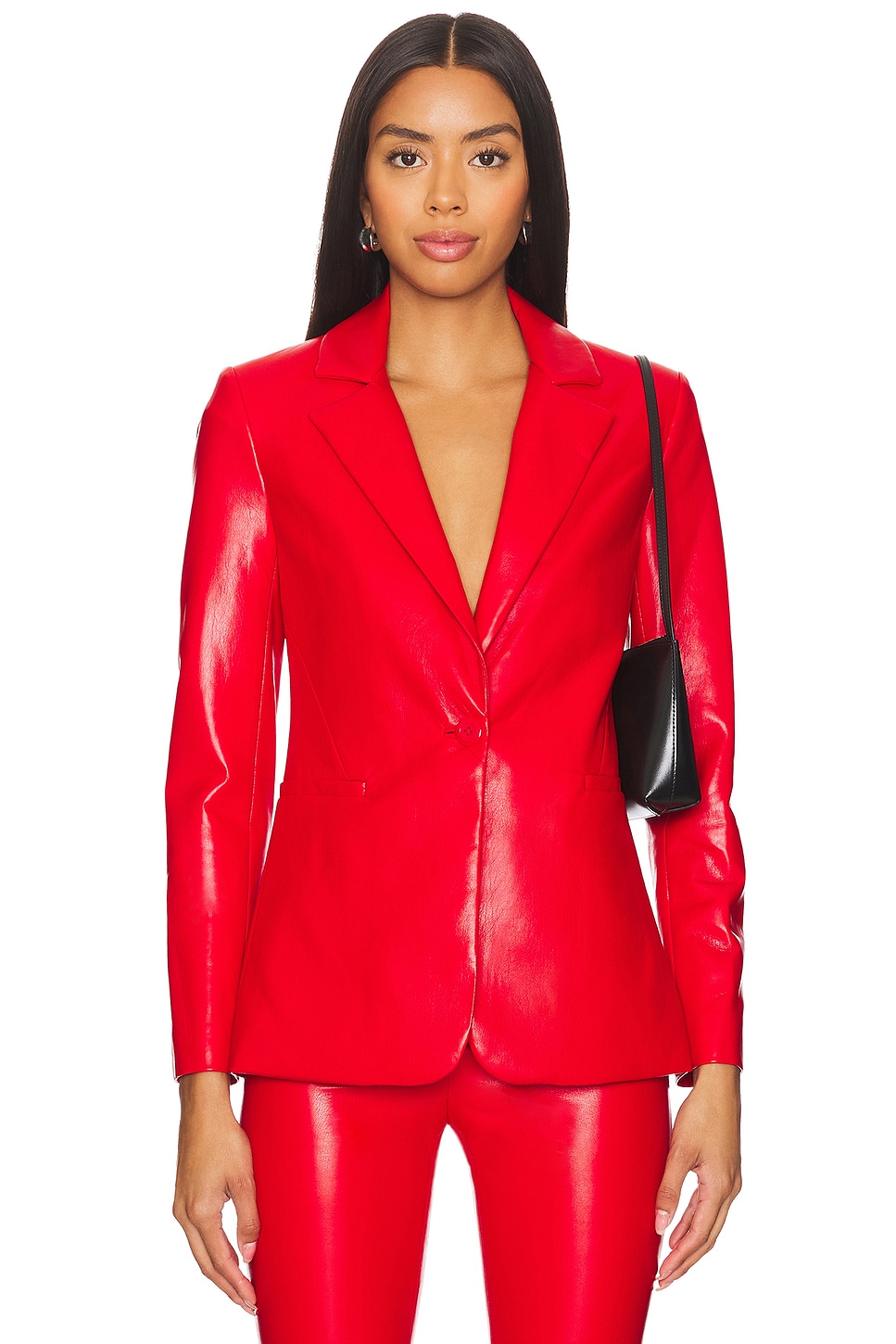 Alice + Olivia Macey Leather Blazer