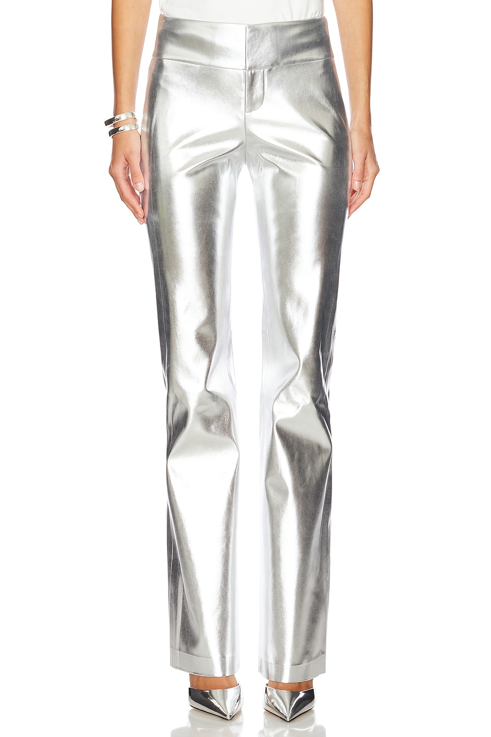 Alice + Olivia Olivia Faux Leather Fit Flare Pant