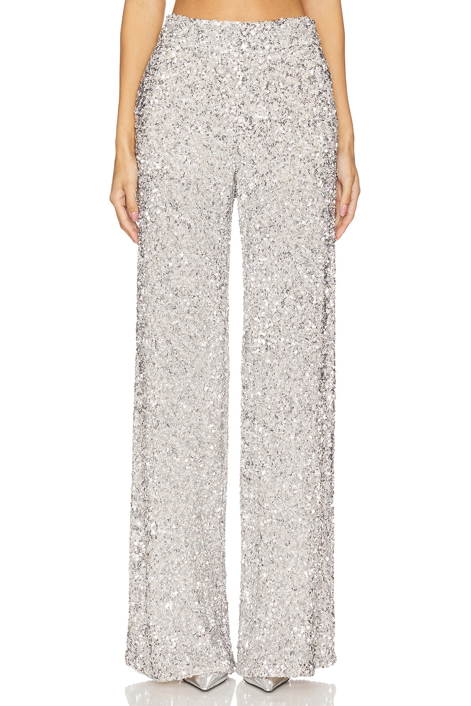 Alice + Olivia Mame Sequin Mr Wide Leg Pant