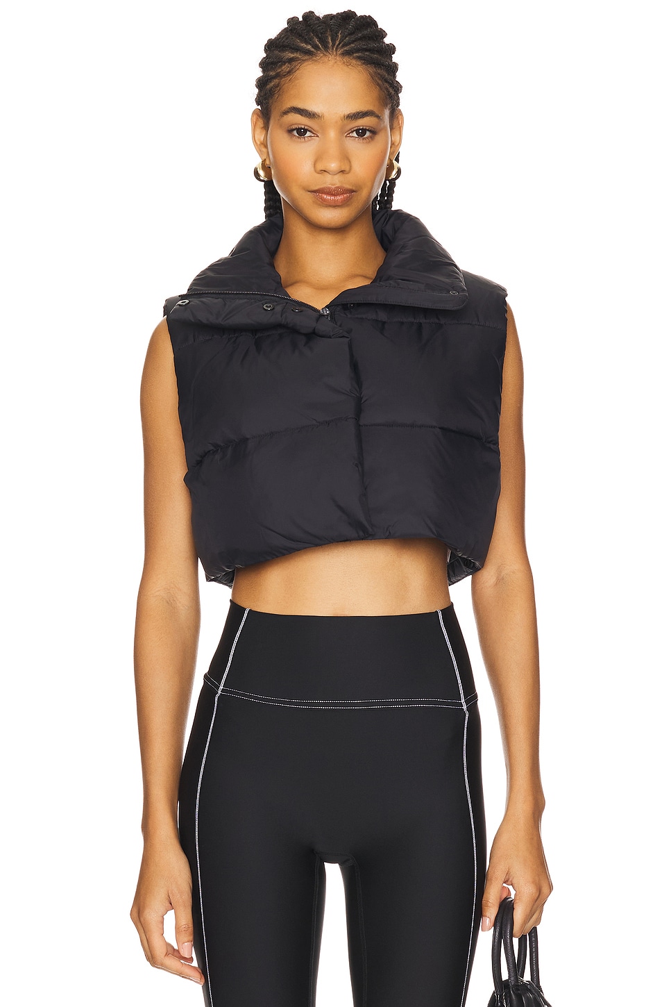 alo Extreme Cropped Gold Rush Puffer Vest