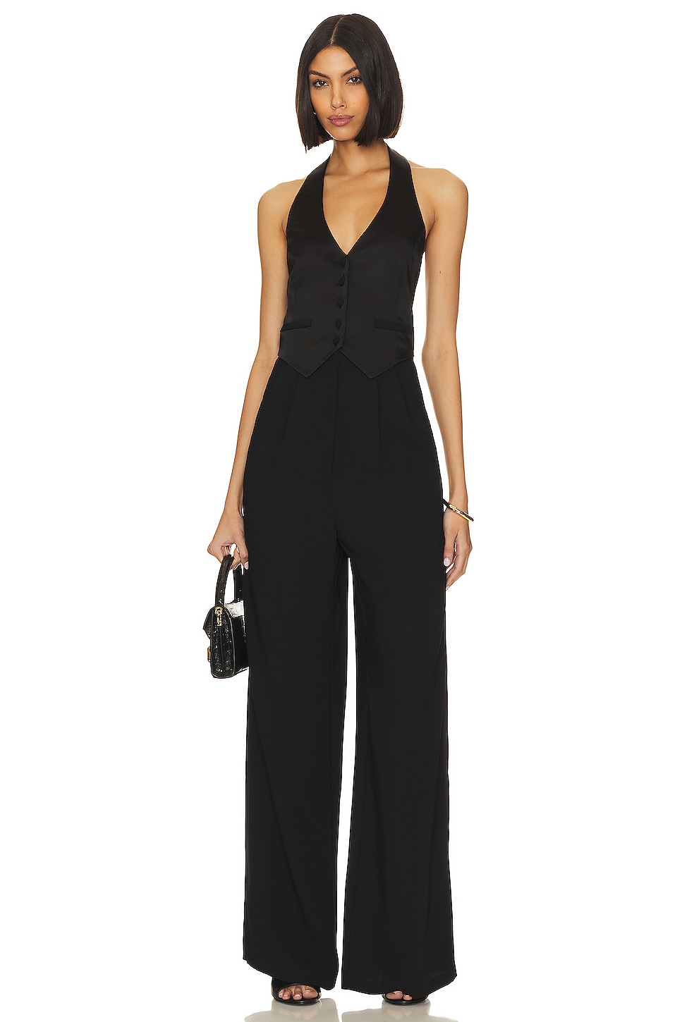 Amanda Uprichard Satin Isadore Jumpsuit