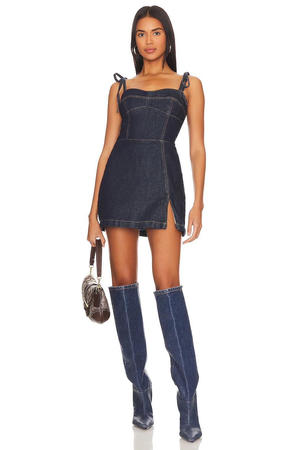 Amanda Uprichard Taylor Denim Skort Romper