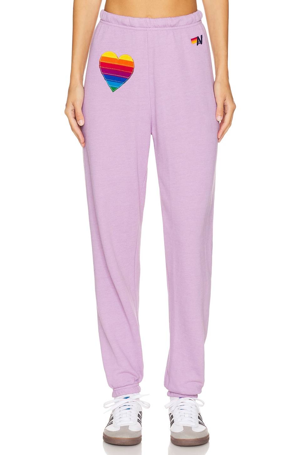 Aviator Nation Rainbow Heart Stitch Sweatpant