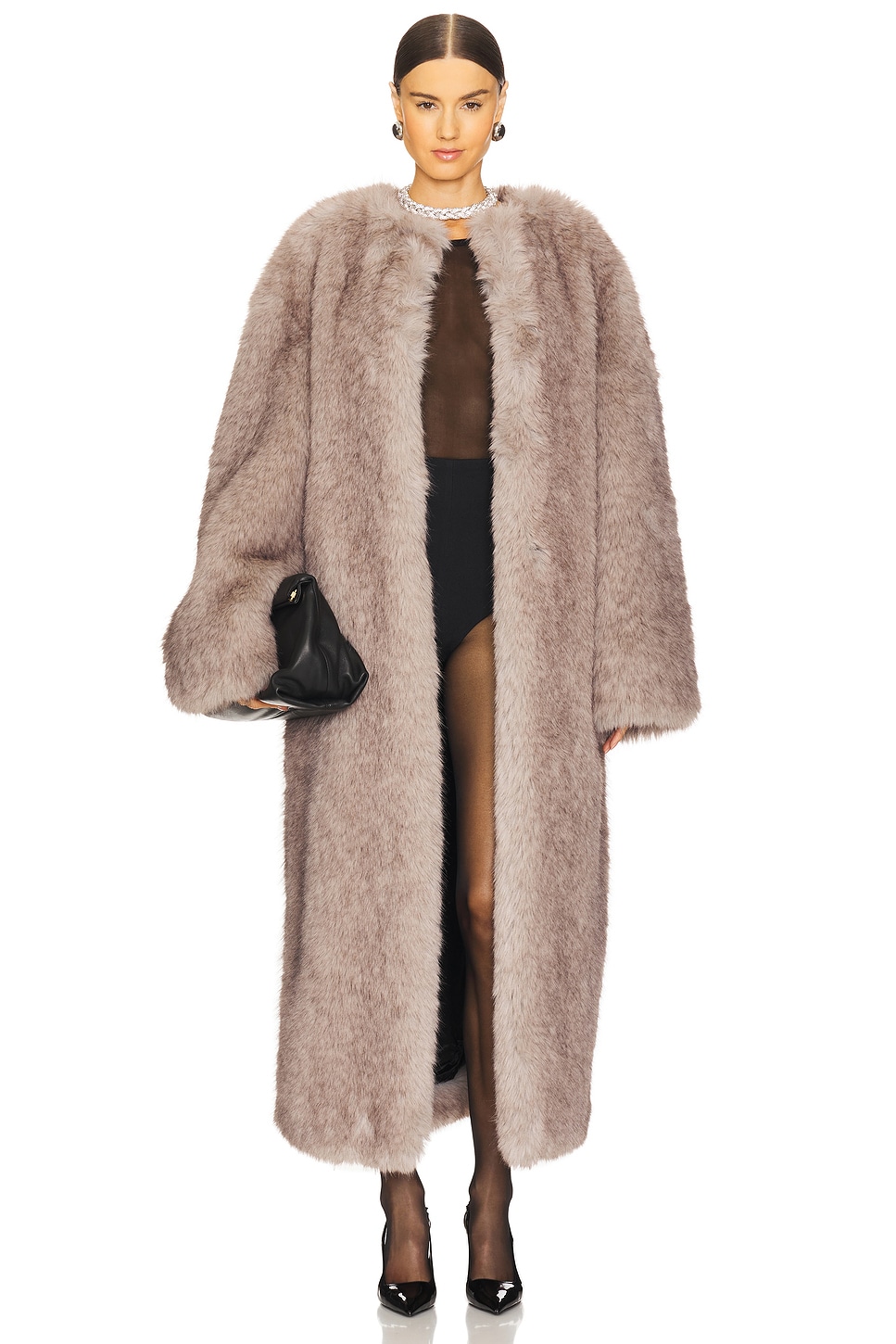 The Andamane Taylor Faux Fur Maxi Coat