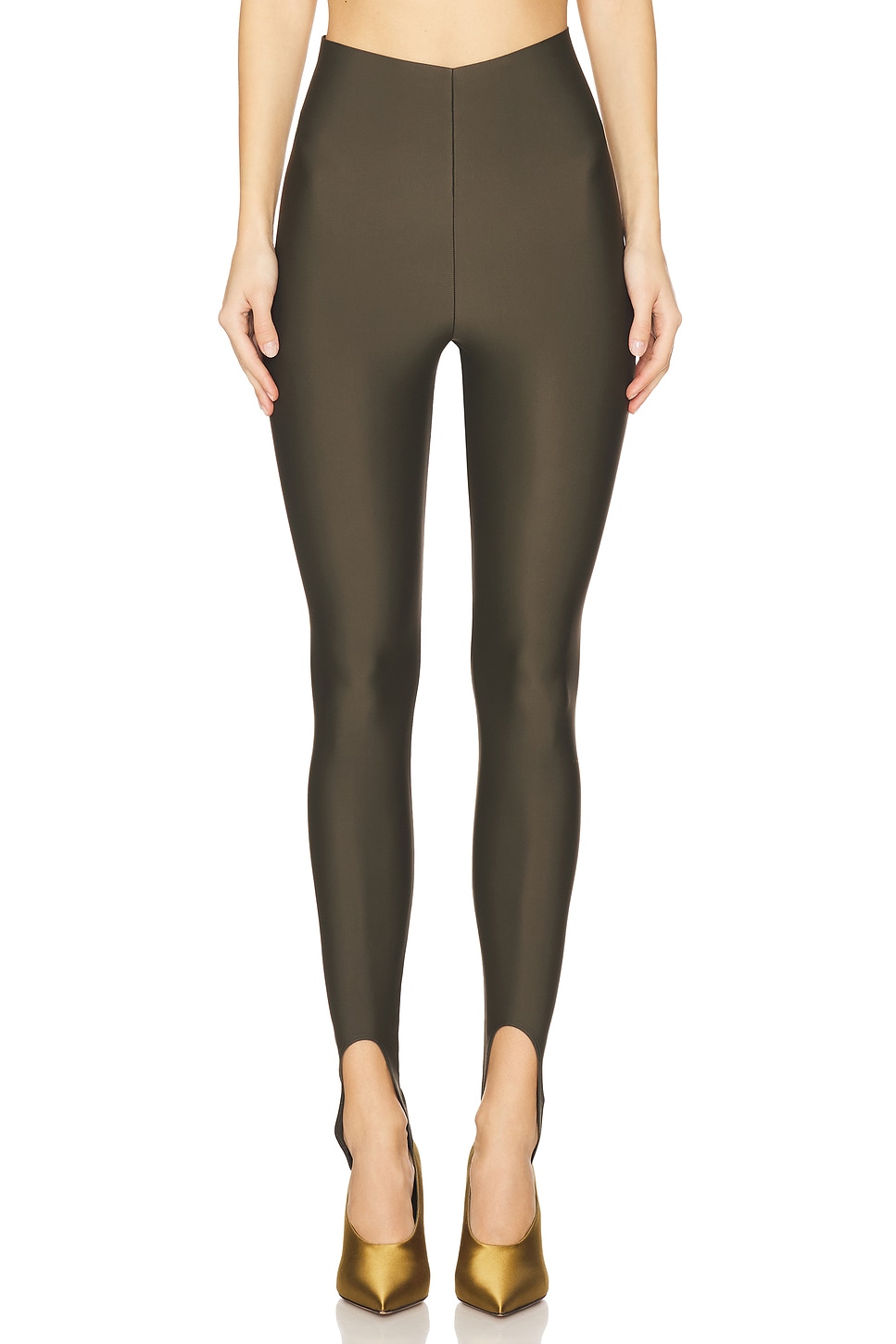 The Andamane Holly Stirrup Leggings in Khaki