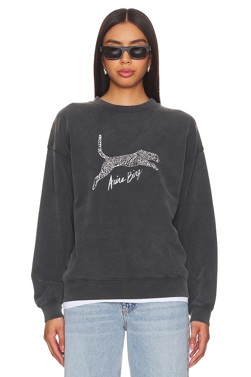 ANINE BING Spencer Sweatshirt Spotted Leopard