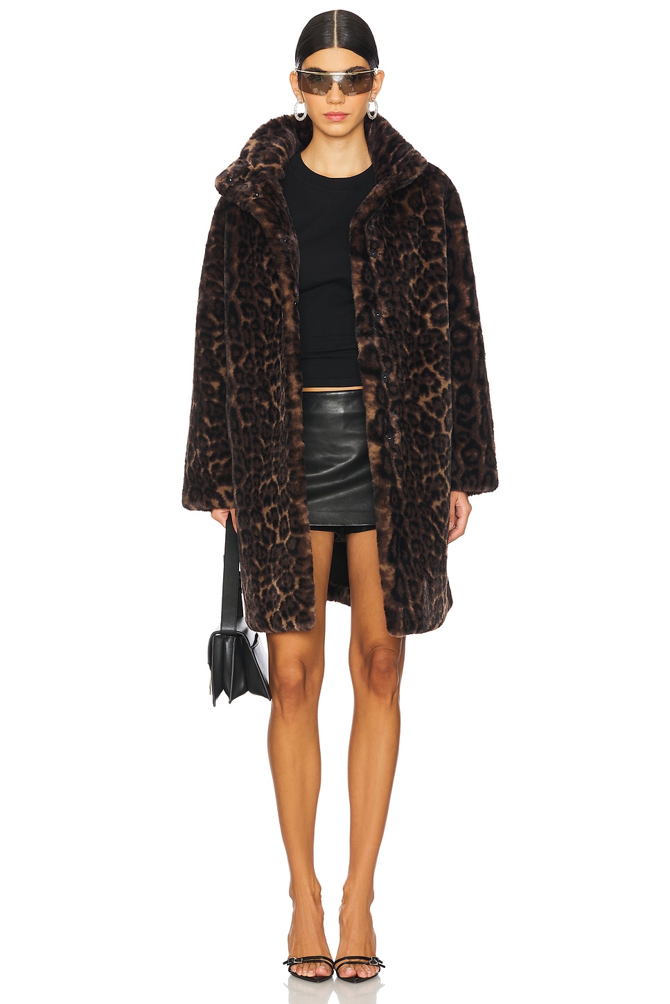 Apparis Blair Leopard Mid Length Coat