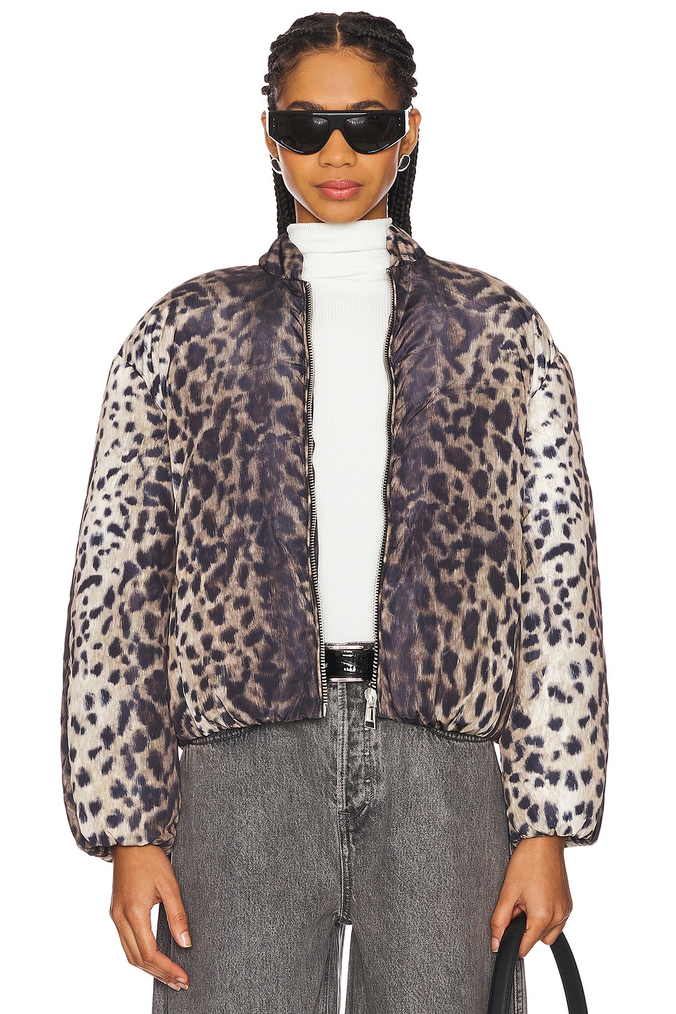 Apparis Leni Leopard Padded Bomber