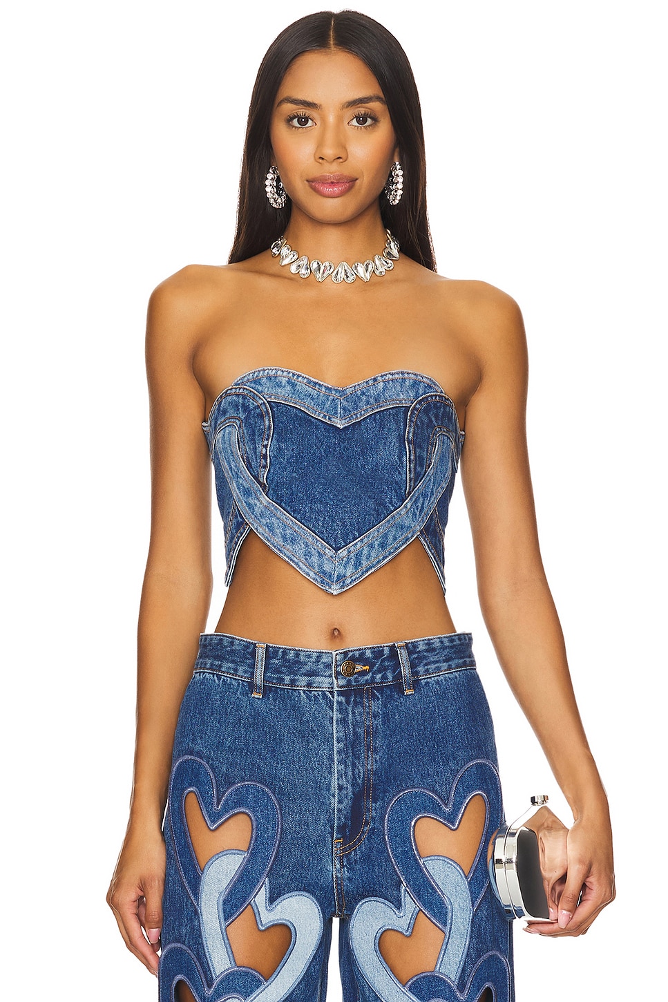 AREA Heart Strapless Top