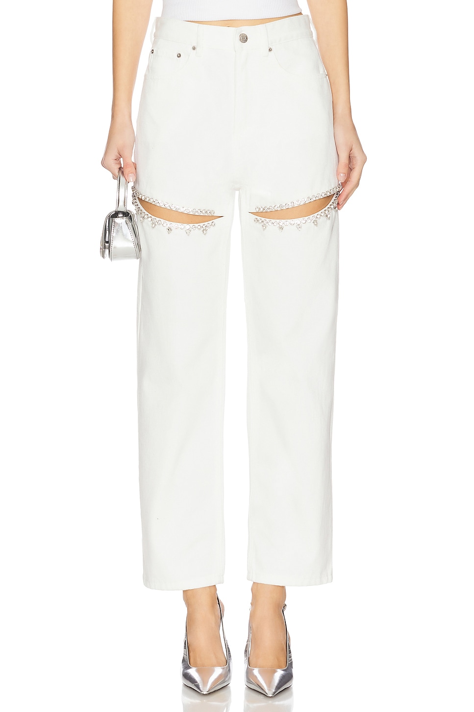 AREA Crystal Slit Jean