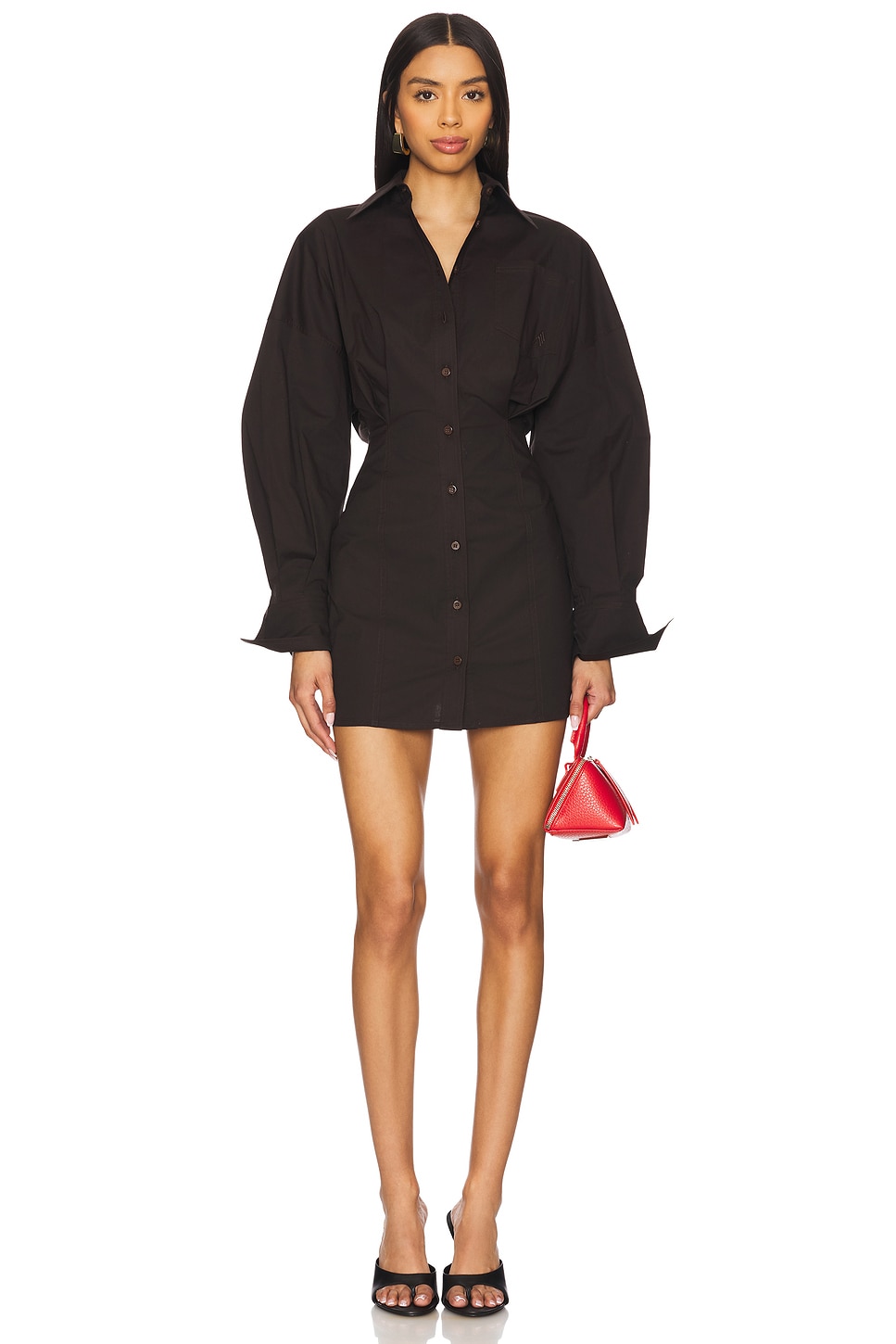 THE ATTICO Long Sleeve Shirt Dress