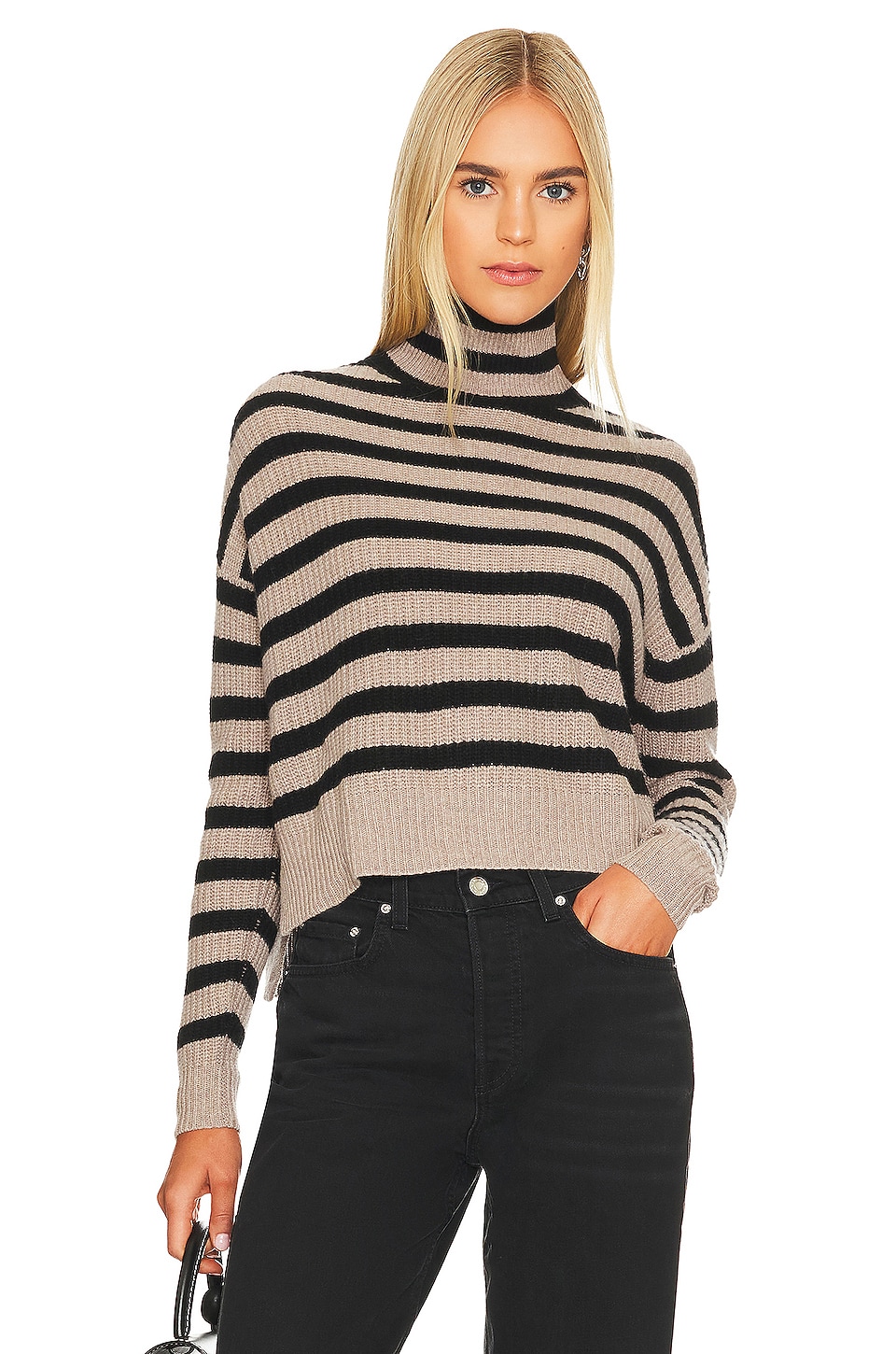 Autumn Cashmere Striped Turtleneck Sweater