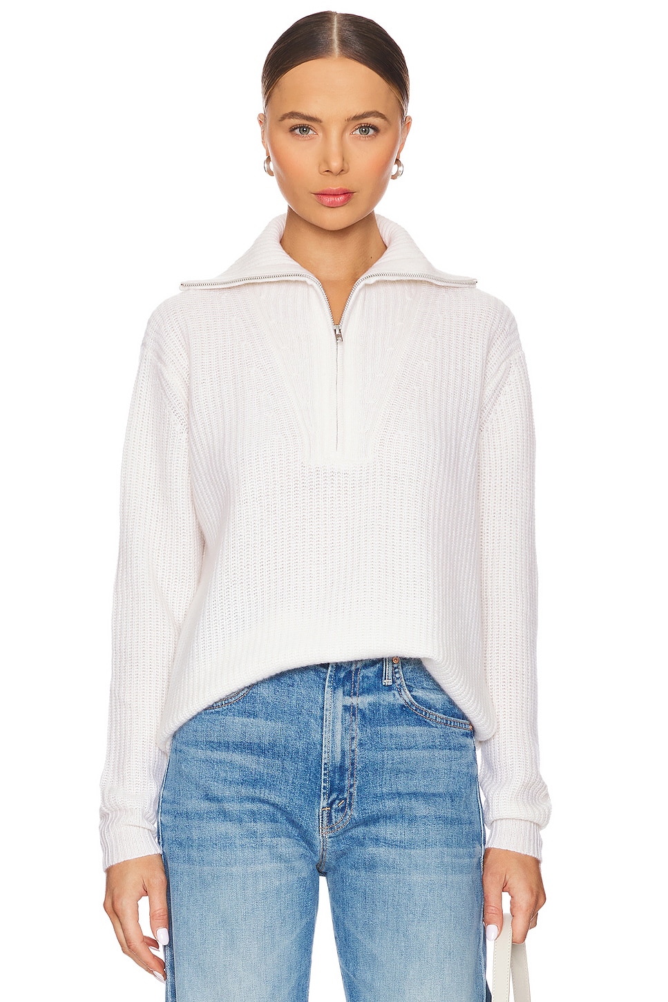 Autumn Cashmere Shaker 1/2 Zip Mock Neck Sweater