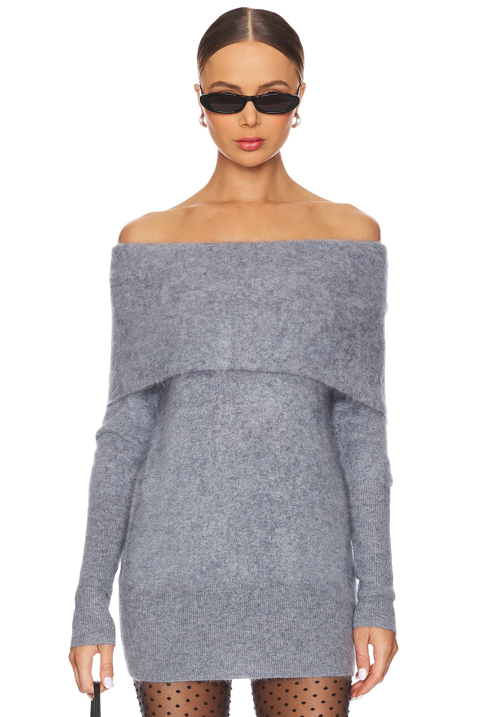 Autumn Cashmere Brushed Slouchy Off The Shoulder Tunic