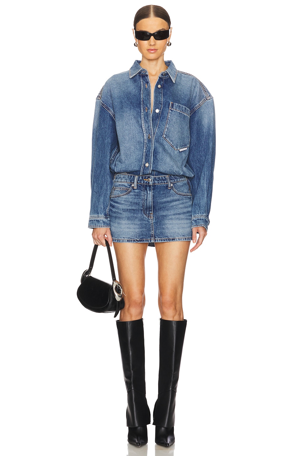 Alexander Wang Long Sleeve Prestyle Mini Shirt Dress