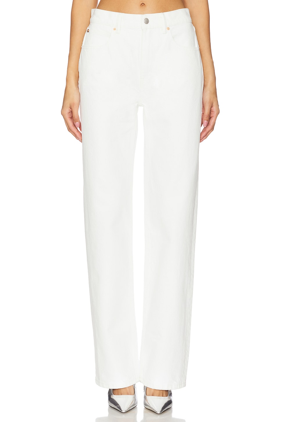 Alexander Wang Ez - Mid Rise Relaxed Straight Vintage White