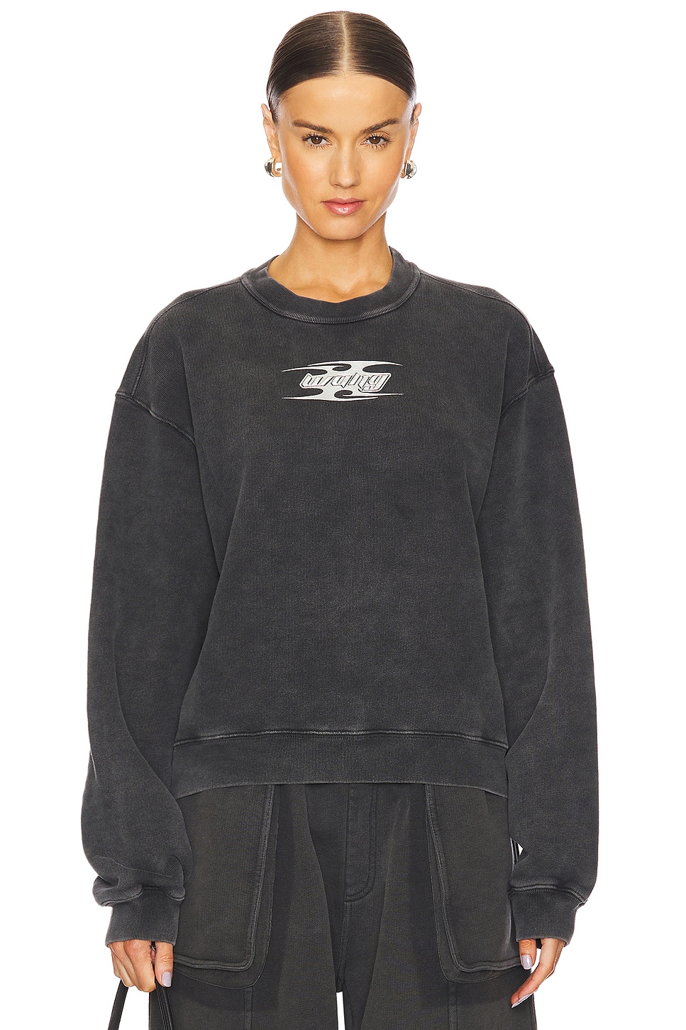 Alexander Wang Crew Neck Sweatshirt With Blade Logo