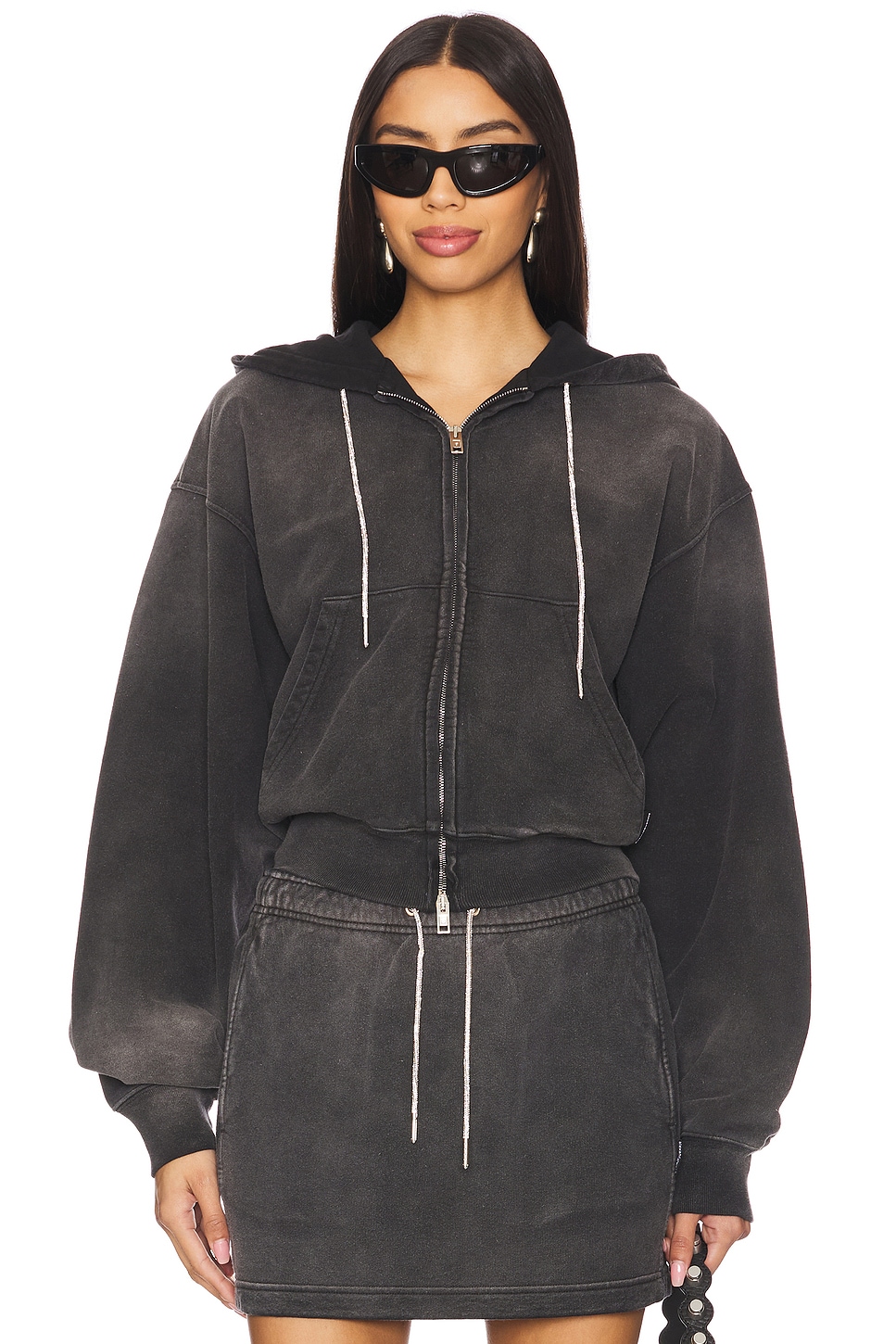 Alexander Wang Zip Up With Rhinestone Drawcord