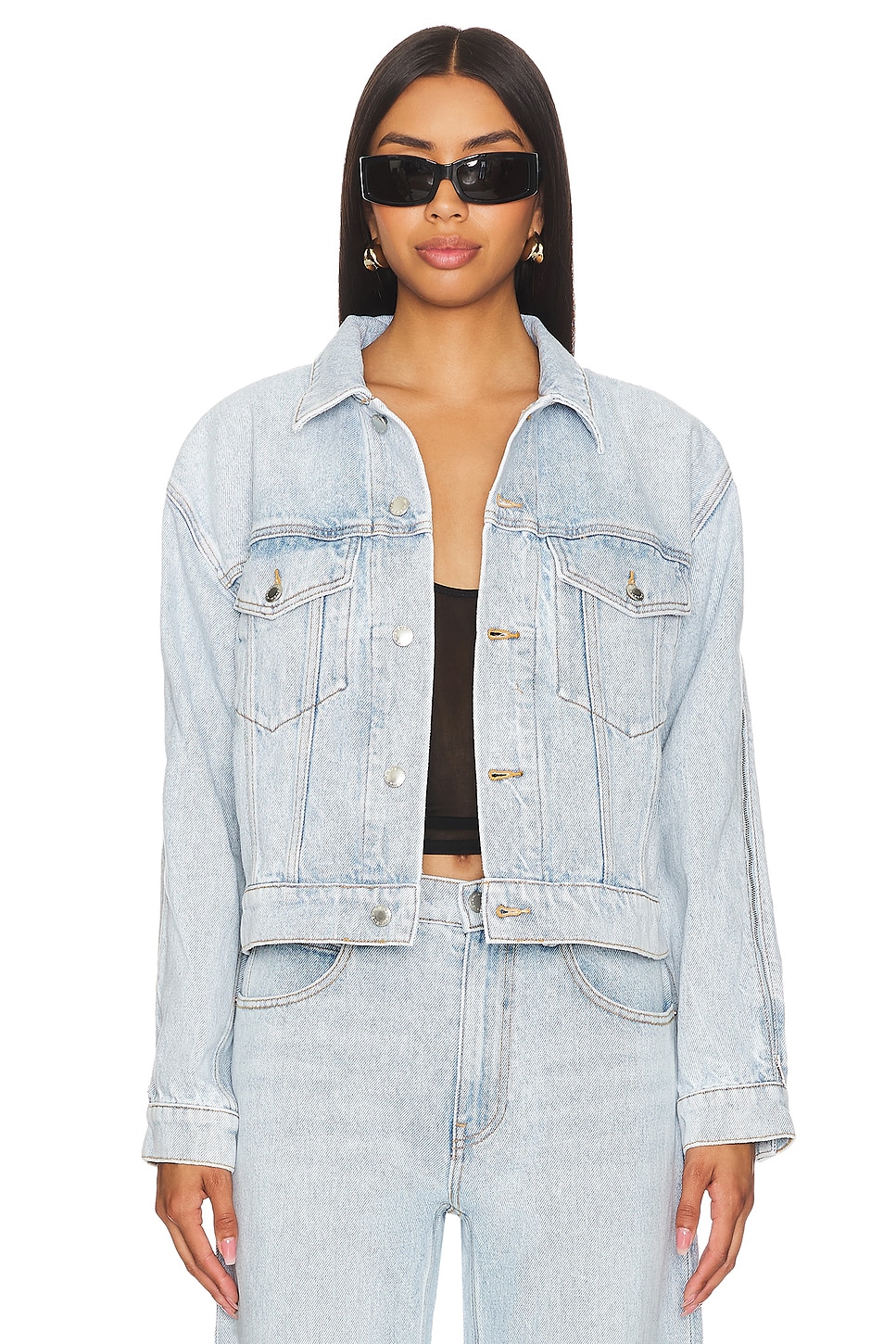 Alexander Wang Zipped Sleeve Rounded Trucker Jacket