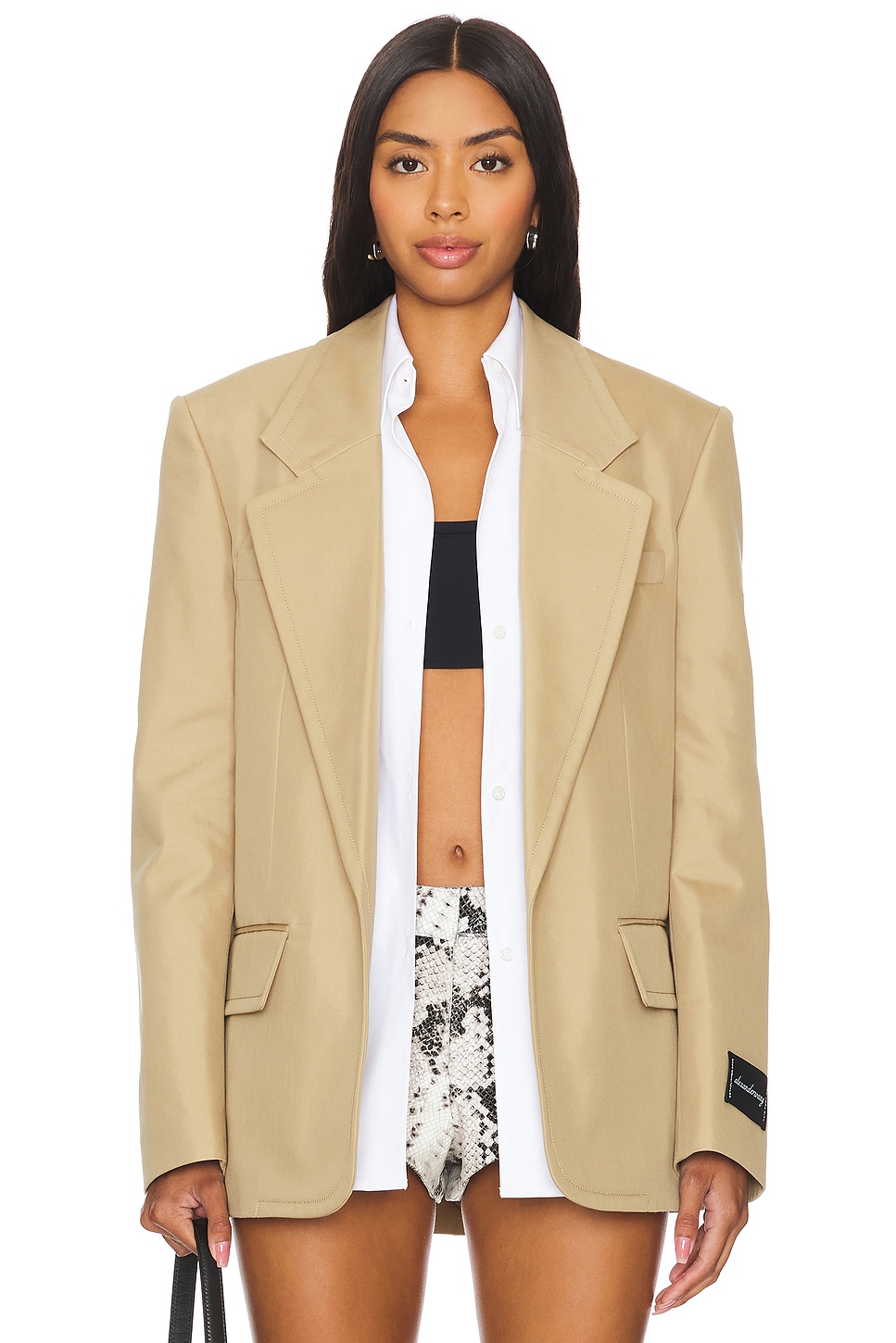 Alexander Wang Prestyled Oversized Boxy Blazer W/ Poplin Dickie