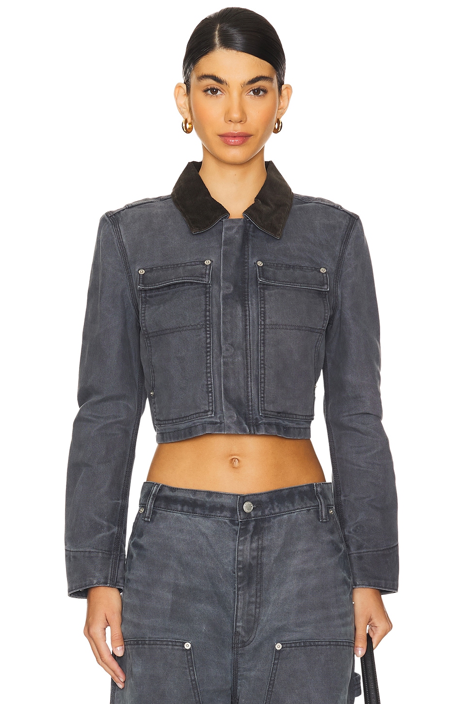 Alexander Wang Zip Front Shrunken Workwear Jacket