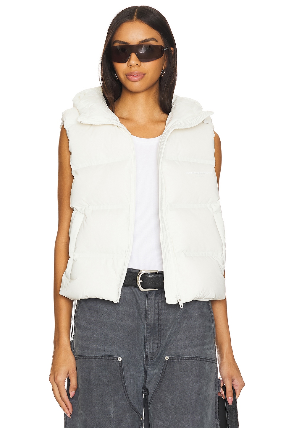 Alexander Wang Jacquard Channel Cropped Puffer Vest