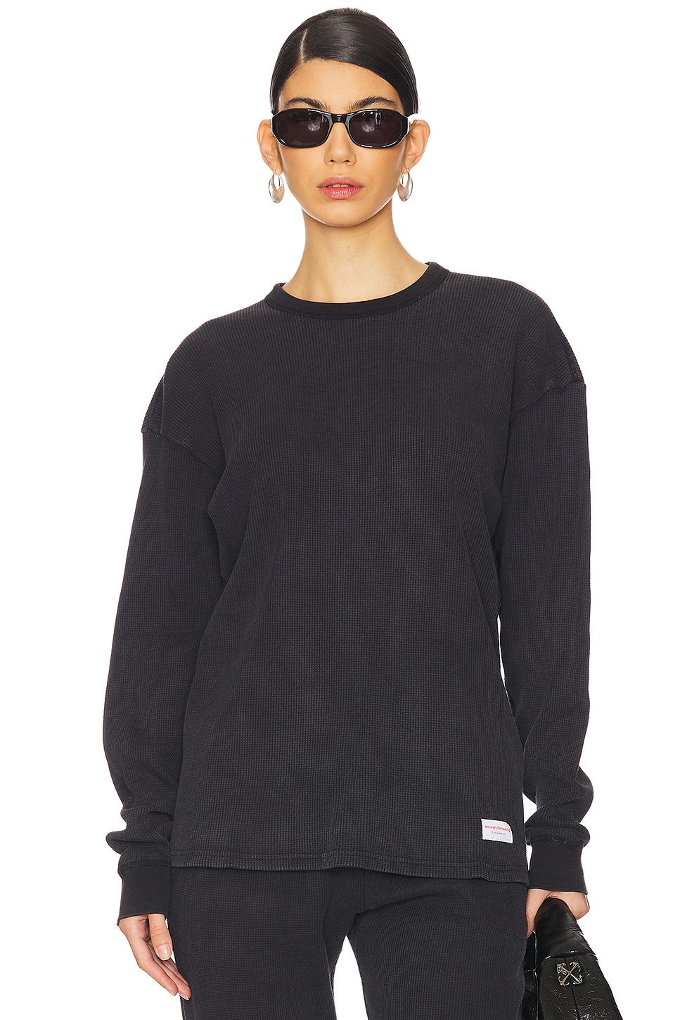 Alexander Wang Waffle Crew Neck Long Sleeve