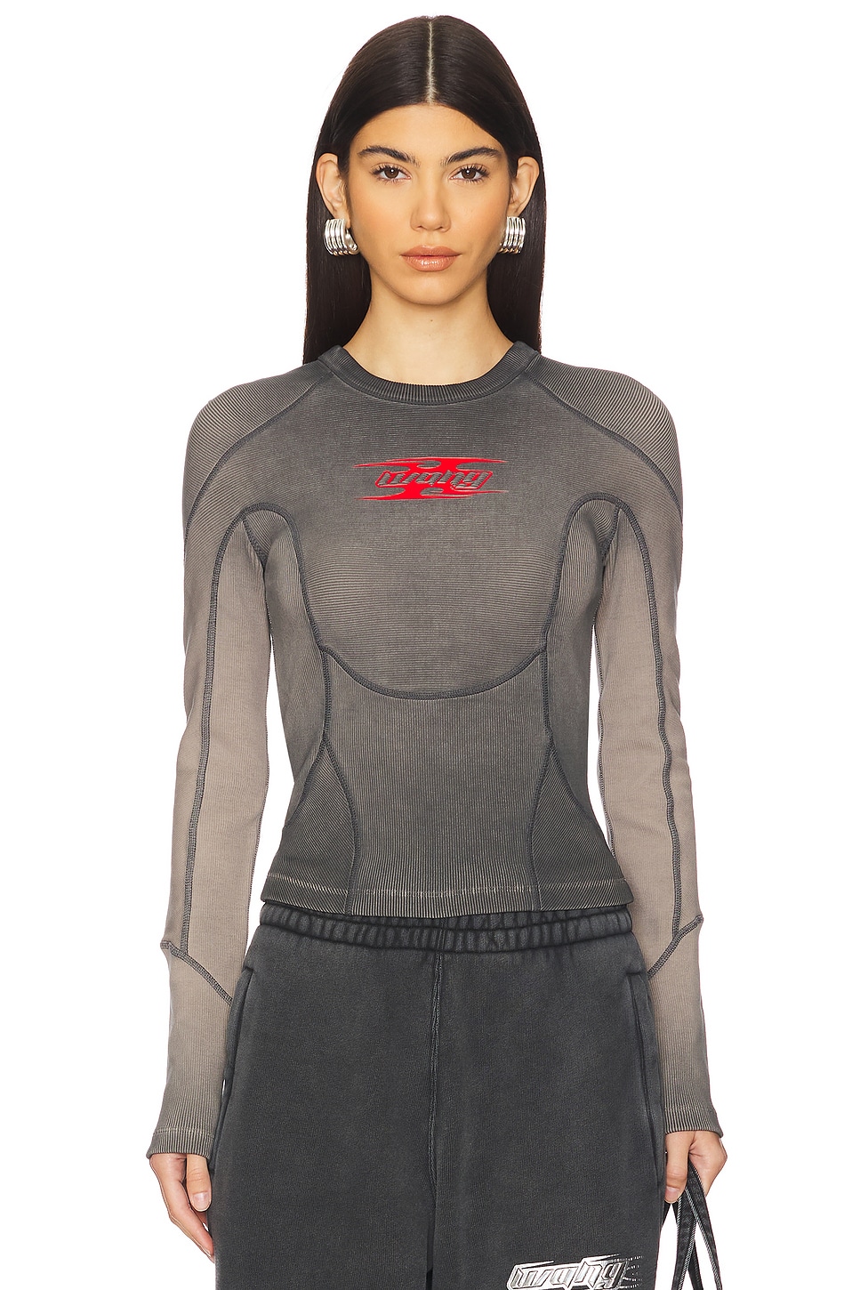 Alexander Wang Long Sleeve Top With Blade Logo