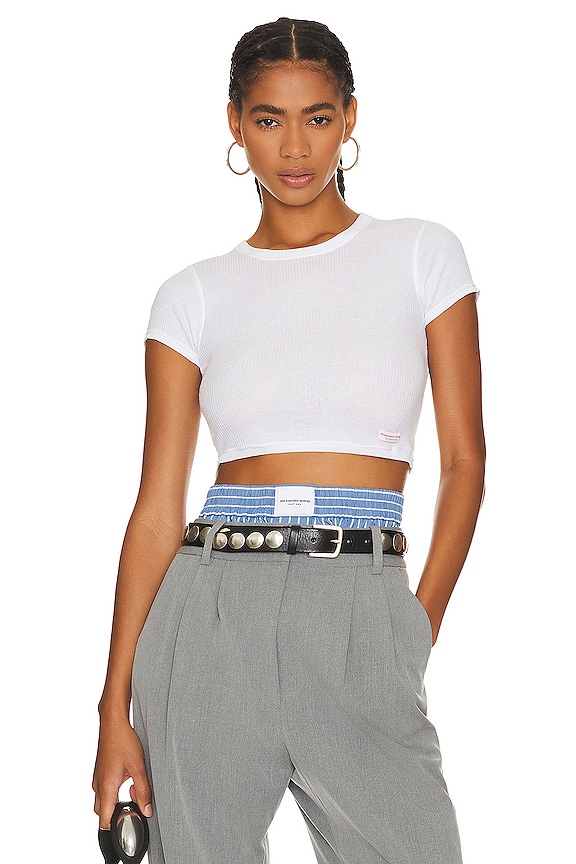 Alexander Wang Cropped Short Sleeve Crewneck Tee