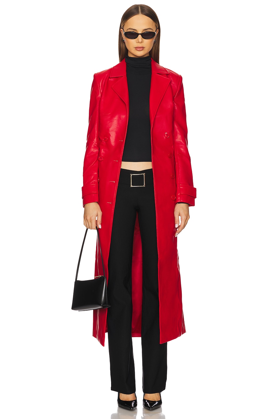 Bardot x REVOLVE Faux Leather Longline Coat