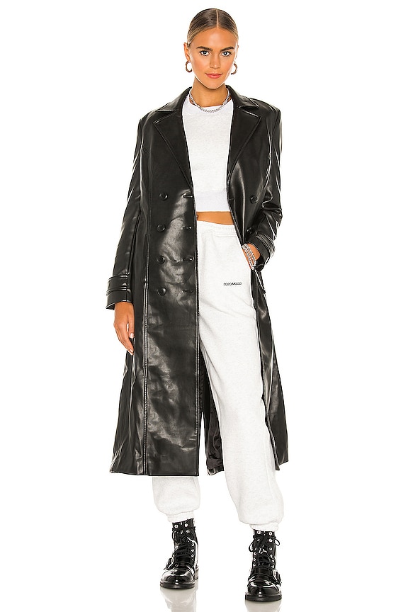 Bardot Faux Leather Trench Coat