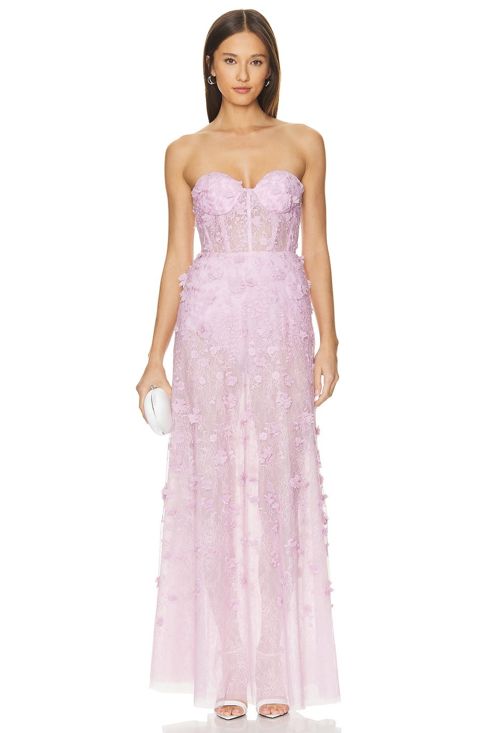 BCBGMAXAZRIA Long Floral Evening Dress