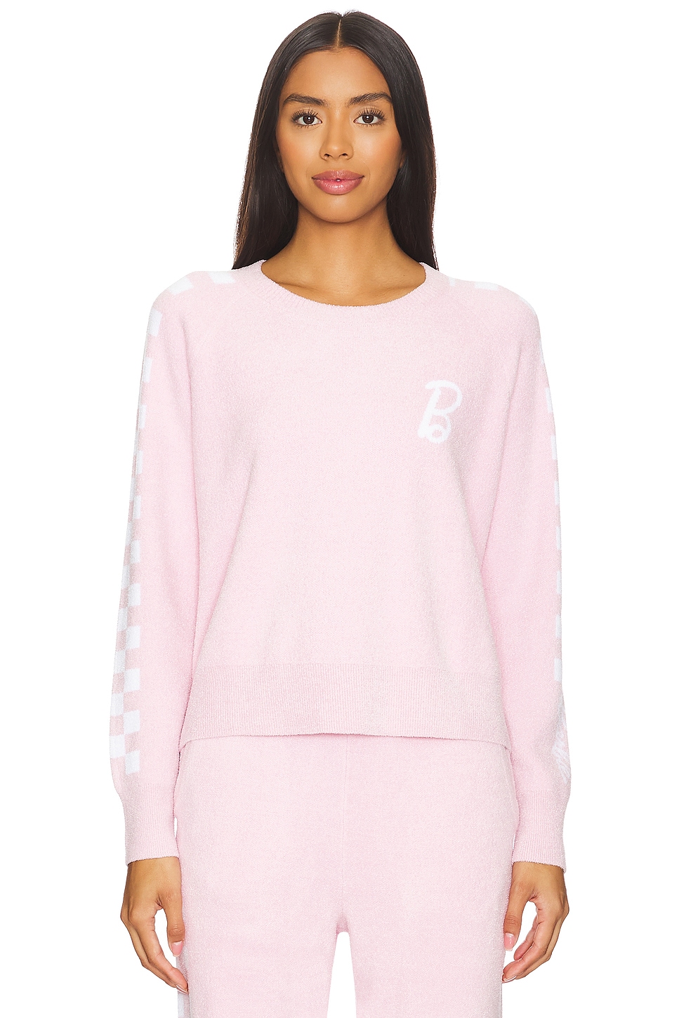 Barefoot Dreams CozyChic Ultra Light Barbie Checkered Pullover