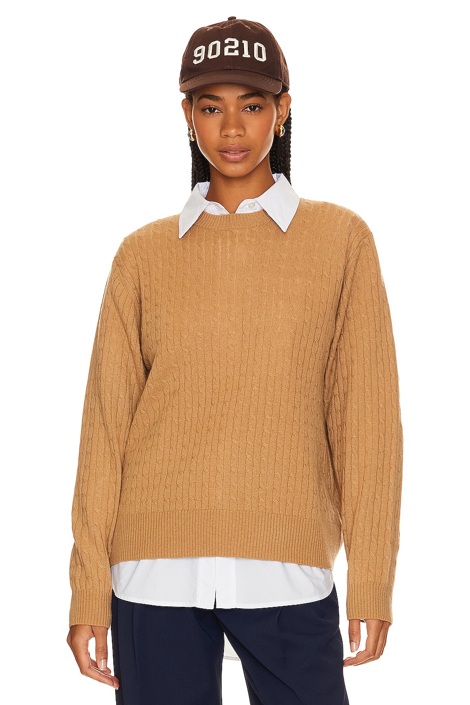 BEVERLY HILLS x REVOLVE Cashmere Cropped Cable Crew