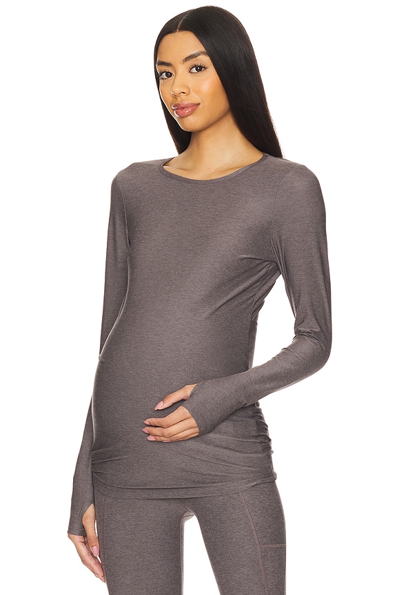 Beyond Yoga Featherweight Count On Me Maternity Crew Pullover Top