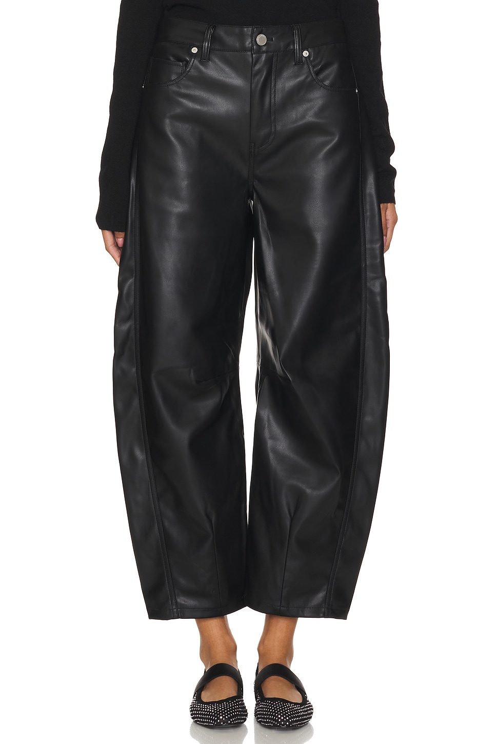 BLANKNYC Barrel Leg Faux Leather Pant