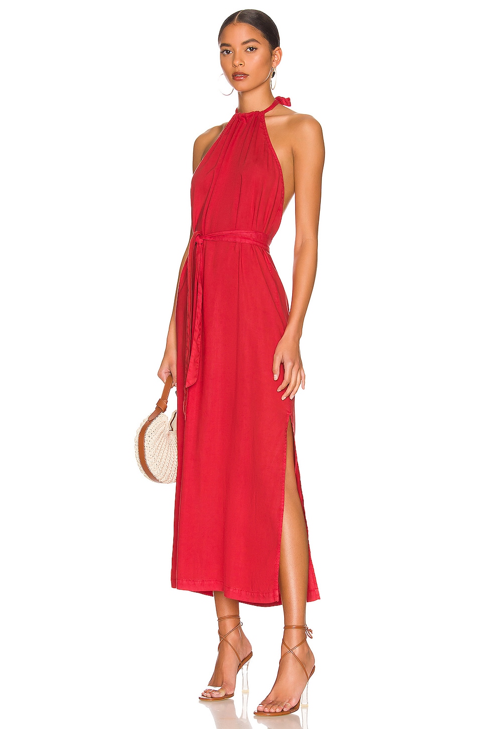 Bella Dahl Smocked Waist Halter Midi Dress