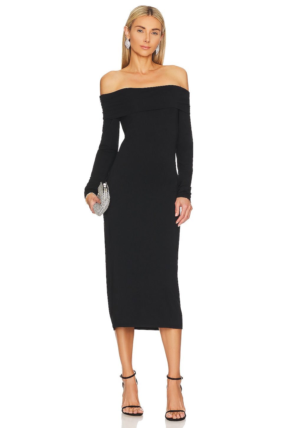 Bobi Off The Shoulder Midi Dress